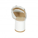 Mule pour femmes avec franges et chaîne en cuir blanc talon 5 - Pointures disponibles:  33, 42, 45