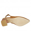 Chaussure ouverte au talon pour femmes en daim brun clair talon recuvert 6 - Pointures disponibles:  45, 46
