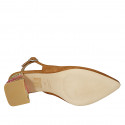 Slingback pour femmes en daim cognac talon recuvert multicouleur 6 - Pointures disponibles:  46