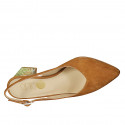 Slingback pour femmes en daim cognac talon recuvert multicouleur 6 - Pointures disponibles:  46
