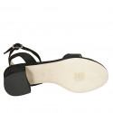 Sandale pour femmes avec courroie à la cheville en daim noir talon 5 - Pointures disponibles:  42, 44