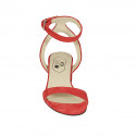 Sandalo da donna con cinturino alla caviglia in camoscio rosso tacco 5 - Misure disponibili: 34, 42, 43, 44, 45