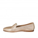 Woman's mocassin in copper laminated leather heel 1 - Available sizes:  32