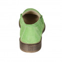 Mocassin pour femmes en daim vert avec accessoire talon 3 - Pointures disponibles:  33, 43