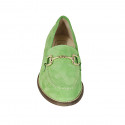 Mocassin pour femmes en daim vert avec accessoire talon 3 - Pointures disponibles:  33, 43