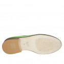 Mocassin pour femmes en daim vert avec accessoire talon 3 - Pointures disponibles:  33, 43, 44