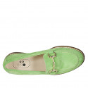 Mocassin pour femmes en daim vert avec accessoire talon 3 - Pointures disponibles:  33, 43, 44