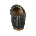 Mocassin pour femmes en cuir noir talon 1 - Pointures disponibles:  32, 42, 43