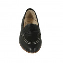 Mocassin pour femmes en cuir noir talon 1 - Pointures disponibles:  32, 42, 43