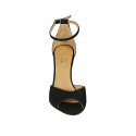 Chaussure ouverte pour femmes avec courroie en daim noir talon 8 - Pointures disponibles:  42, 43, 45