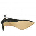 Décolleté a punta da donna con laccio in pelle nera tacco 8 - Misure disponibili: 31