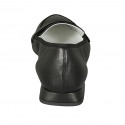 Mocasin à bout pointu pour femmes en cuir noir talon 2 - Pointures disponibles:  42