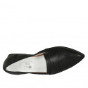 Mocasin à bout pointu pour femmes en cuir noir talon 2 - Pointures disponibles:  42