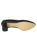 Zapato de salon para mujer en piel y charol negro tacon 5 - Tallas disponibles:  34