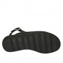 Sandalo da donna con catena in pelle nera zeppa 4 - Misure disponibili: 32, 42