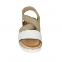 Sandalo da donna in pelle bianca con elastico zeppa 3 - Misure disponibili: 43