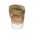 Sandale pour femmes en cuir vert avec elastique talon compensé 3 - Pointures disponibles:  43