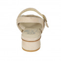 Sandalo da donna con cinturino in camoscio beige e stampato mosaico multicolor tacco 3 - Misure disponibili: 32, 45