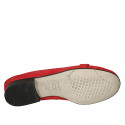 Mocassin pour femmes avec accessoire en daim rouge talon 2 - Pointures disponibles:  44, 45