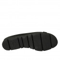 Ballerine pour femmes en cuir noir avec clip strass amovible talon compensé 3 - Pointures disponibles:  33