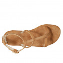 Woman's thong sandal in cognac brown leather with heel 1 - Available sizes:  33, 42, 45