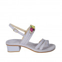 Sandale entredoigt pour femmes en daim lilas avec strass talon 3 - Pointures disponibles:  33, 42, 44, 46