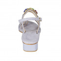 Sandale entredoigt pour femmes en daim lilas avec strass talon 3 - Pointures disponibles:  33, 42, 44, 46