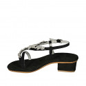 Sandale entredoigt pour femmes en daim noir avec strass talon 3 - Pointures disponibles:  42