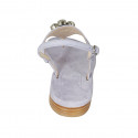 Sandalo infradito da donna in camoscio lilla con strass tacco 2 - Misure disponibili: 33, 42, 43, 44, 46
