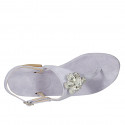 Sandale entredoigt pour femmes en daim lilas avec strass talon 2 - Pointures disponibles:  33, 42, 43, 44, 46