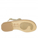 Sandale entredoigt pour femmes avec strass en cuir lamé platine talon 2 - Pointures disponibles:  34, 42, 43, 45