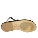 Sandale entredoigt avec strass pour femmes en cuir noir talon 2 - Pointures disponibles:  42