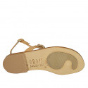Sandale entredoigt pour femmes avec strass en cuir beige talon 2 - Pointures disponibles:  42, 43