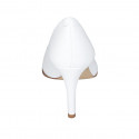 Woman's open shoe in white leather heel 9 - Available sizes:  31, 33, 34, 43, 44