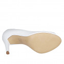 Woman's open shoe in white leather heel 9 - Available sizes:  31, 33, 34, 43, 44
