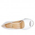 Zapato abierto para mujer en piel blanca tacon 9 - Tallas disponibles:  31, 33, 34, 43, 44