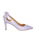 Chaussure à bout pointu pour femmes avec lacets en cuir lilas talon 8 - Pointures disponibles:  31, 32, 42