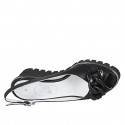 Sandalo da donna in pelle nera con catena zeppa 5 - Misure disponibili: 33, 34, 42, 43, 44