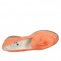 ﻿Woman's mocassin in orange suede with tassels heel 3 - Available sizes:  32, 43, 44