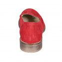 Mocasín para mujer en gamuza roja con borlas tacon 3 - Tallas disponibles:  43, 44