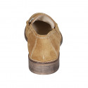 Woman's mocassin with accessory in beige suede heel 3 - Available sizes:  32, 44