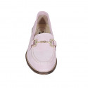 Mocassin pour femmes avec accessoire en daim rose talon 3 - Pointures disponibles:  32, 44