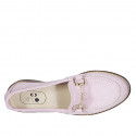 Mocassin pour femmes avec accessoire en daim rose talon 3 - Pointures disponibles:  32
