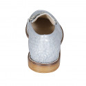 Woman's mocassin with accessory in light blue printed leather heel 2 - Available sizes:  43