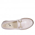 Mocassin pour femmes avec accessoire en cuir imprimé rose talon 2 - Pointures disponibles:  32, 34, 43, 45