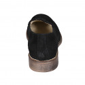 ﻿Woman's mocassin in black suede with tassels heel 3 - Available sizes:  32, 44, 45