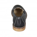 Woman's mocassin in black leather heel 2 - Available sizes:  32