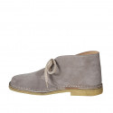 Men's laced ankle shoe in sandbeige suede - Available sizes:  36, 38, 46, 47, 48, 49