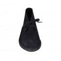 Chaussure pour hommes à lacets en daim bleu foncé - Pointures disponibles:  36, 38, 47