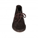 Chaussure pour hommes avec lacets en daim marron foncé - Pointures disponibles:  36, 46, 47, 48, 49